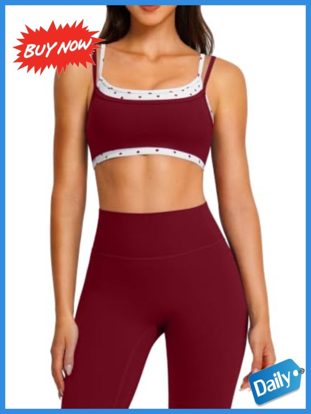 Womens Workout Set Strappy Padded Sports Bra Booty Leggings Gym 2 Piece